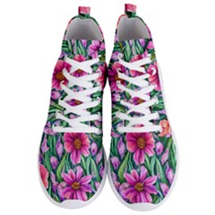 Cheerful And Cheery Blooms Men s Lightweight High Top Sneakers by GardenOfOphir