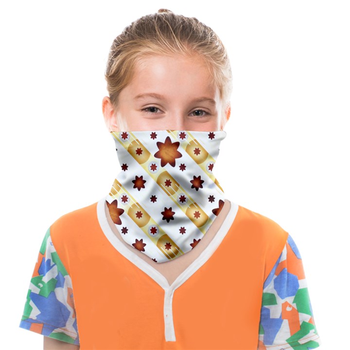 Background Floral Pattern Graphic Face Covering Bandana (Kids)