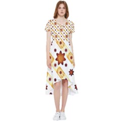 Background Floral Pattern Graphic High Low Boho Dress