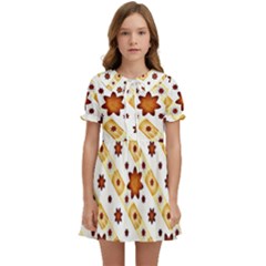 Background Floral Pattern Graphic Kids  Sweet Collar Dress by Ravend