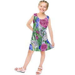 Celestial And Charming Florals Kids  Tunic Dress by GardenOfOphir