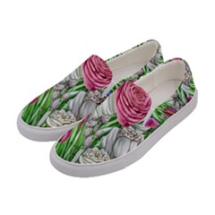 Celestial And Charming Florals Women s Canvas Slip Ons by GardenOfOphir