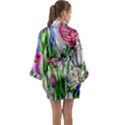 Celestial And Charming Florals Long Sleeve Satin Kimono View2