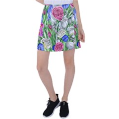 Celestial And Charming Florals Tennis Skirt by GardenOfOphir