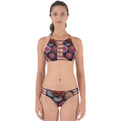 Ai Generated Floral Pattern Flowers Floral Perfectly Cut Out Bikini Set by Ravend