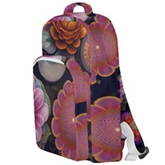 Ai Generated Floral Pattern Flowers Floral Double Compartment Backpack by Ravend