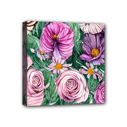 Budding And Captivating Flowers Mini Canvas 4  x 4  (Stretched)