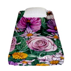 Budding And Captivating Flowers Fitted Sheet (Single Size)