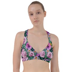 Budding And Captivating Flowers Sweetheart Sports Bra