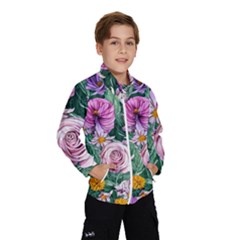 Budding And Captivating Flowers Kids  Windbreaker