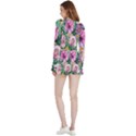 Budding And Captivating Flowers Velvet Wrap Crop Top and Shorts Set View2