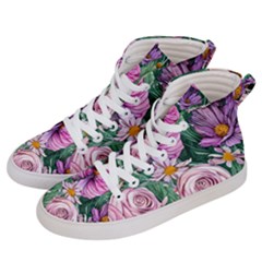 Budding And Captivating Flowers Women s Hi-top Skate Sneakers by GardenOfOphir