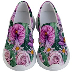 Budding And Captivating Flowers Kids Lightweight Slip Ons by GardenOfOphir