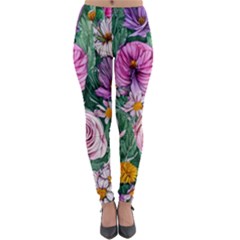 Budding And Captivating Flowers Lightweight Velour Leggings by GardenOfOphir