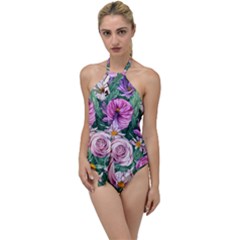 Budding And Captivating Flowers Go with the Flow One Piece Swimsuit