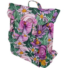 Budding And Captivating Flowers Buckle Up Backpack by GardenOfOphir