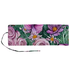 Budding And Captivating Flowers Roll Up Canvas Pencil Holder (m) by GardenOfOphir