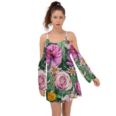 Budding And Captivating Flowers Boho Dress