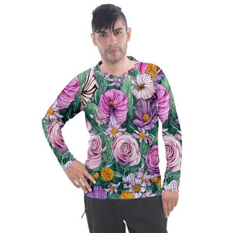 Budding And Captivating Flowers Men s Pique Long Sleeve Tee by GardenOfOphir