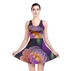 Ai Generated Flowers Plants Petals Buds Reversible Skater Dress by Ravend