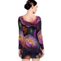 Ai Generated Flowers Plants Petals Buds Long Sleeve Velvet Bodycon Dress View2