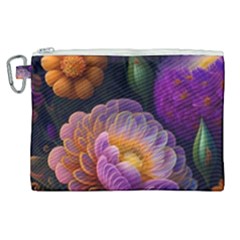 Ai Generated Flowers Plants Petals Buds Canvas Cosmetic Bag (xl) by Ravend