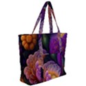 Ai Generated Flowers Plants Petals Buds Zip Up Canvas Bag View2