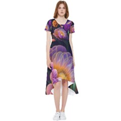 Ai Generated Flowers Plants Petals Buds High Low Boho Dress by Ravend