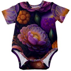 Ai Generated Flowers Plants Petals Buds Baby Short Sleeve Bodysuit by Ravend