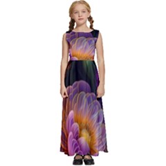 Ai Generated Flowers Plants Petals Buds Kids  Satin Sleeveless Maxi Dress by Ravend