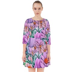 Bright And Brilliant Bouquet Smock Dress by GardenOfOphir