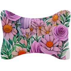 Bright And Brilliant Bouquet Seat Head Rest Cushion by GardenOfOphir