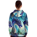 Ai Generated Dragon Fractal Art Texture Women s Zipper Hoodie View2