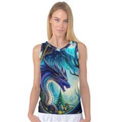 Ai Generated Dragon Fractal Art Texture Women s Basketball Tank Top by Ravend