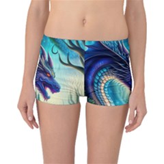 Ai Generated Dragon Fractal Art Texture Boyleg Bikini Bottoms by Ravend