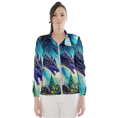 Ai Generated Dragon Fractal Art Texture Women s Windbreaker by Ravend