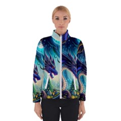 Ai Generated Dragon Fractal Art Texture Women s Bomber Jacket by Ravend