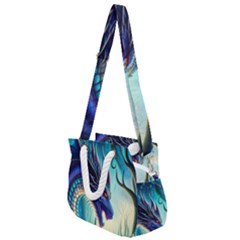 Ai Generated Dragon Fractal Art Texture Rope Handles Shoulder Strap Bag by Ravend