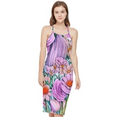 Bright And Brilliant Bouquet Bodycon Cross Back Summer Dress by GardenOfOphir