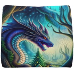 Ai Generated Dragon Fractal Art Texture Seat Cushion by Ravend