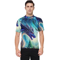 Ai Generated Dragon Fractal Art Texture Men s Short Sleeve Rash Guard by Ravend