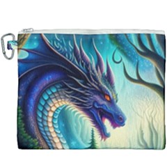 Ai Generated Dragon Fractal Art Texture Canvas Cosmetic Bag (xxxl) by Ravend