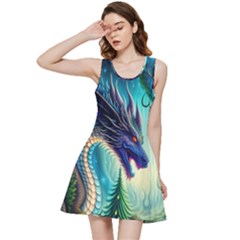 Ai Generated Dragon Fractal Art Texture Inside Out Racerback Dress by Ravend