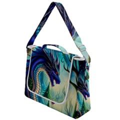 Ai Generated Dragon Fractal Art Texture Box Up Messenger Bag by Ravend