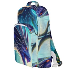 Ai Generated Dragon Fractal Art Texture Double Compartment Backpack by Ravend