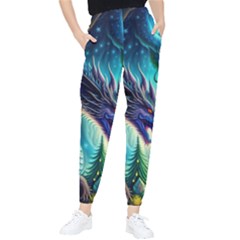 Ai Generated Dragon Fractal Art Texture Tapered Pants by Ravend