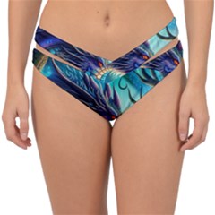 Ai Generated Dragon Fractal Art Texture Double Strap Halter Bikini Bottoms by Ravend