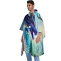 Ai Generated Dragon Fractal Art Texture Men s Hooded Rain Ponchos View2