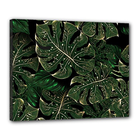 Monstera Plant Tropical Jungle Leaves Pattern Canvas 20  X 16  (stretched) by Ravend