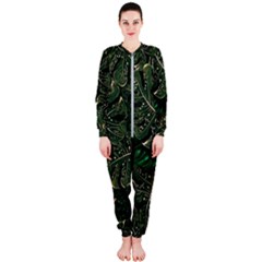 Monstera Plant Tropical Jungle Leaves Pattern Onepiece Jumpsuit (ladies) by Ravend